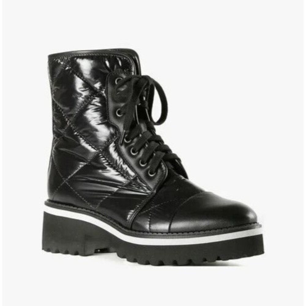ALL BLACK Women's Black Puffy Lugg Camper Boots Sz US 6.5 EU 37